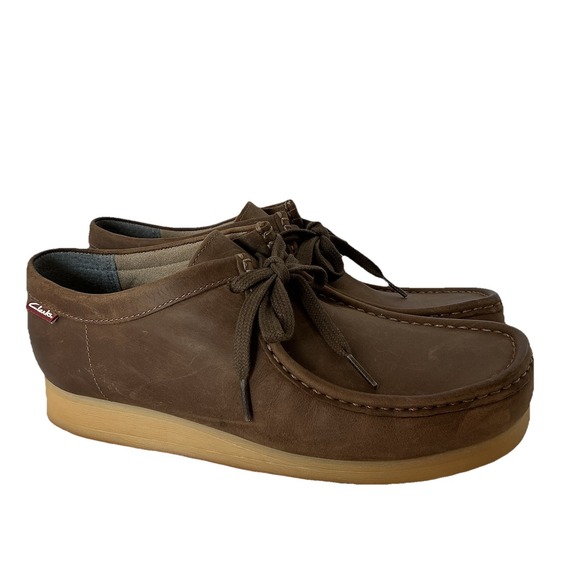 Clarks Wallabee Beeswax Shoes Brown Men's Size 9.5 US Chukka EUC - Picture 1 of 16